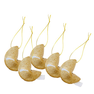 Fortune cookie ornament - 5 pcs