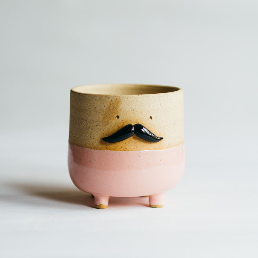 Mr Mo planter - pink (seconds)