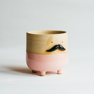 Mr Mo planter - pink (seconds)