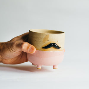 Mr Mo planter - pink (seconds)