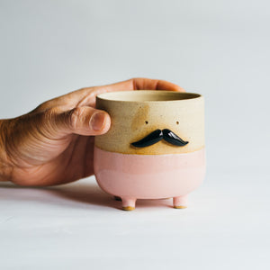 Mr Mo planter - pink (seconds)